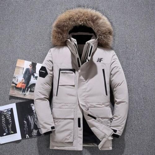 Warm Mens Down Jacket Brand Clothing 2019 Streetwear Thick Duck Down Coat Large Fur Hooded Women Winter Coat Hiver W1651