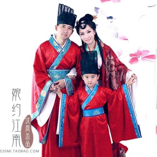 Xin Yun Song Dynasty Family Gathering Picture Parent-Child Costume Hanfu Sets Mother-Father-Son Stage Clothing