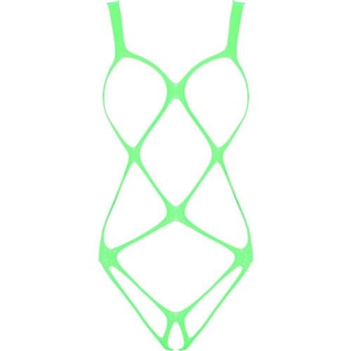 Womens One-piece Sexy Bodysuits Nightwear Erotic Hollow Out Fishnet Teddy Bodystockings Lingerie See-through Stretchy Underwear