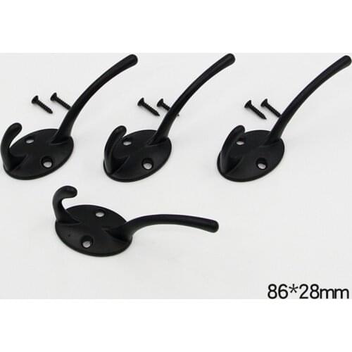 1Pcs Wall-mounted Clothes Hook Hook Heavy Duty Double-hung Clothes Hook Hat Hook with 2 Screws Simple Aluminum Alloy Hook