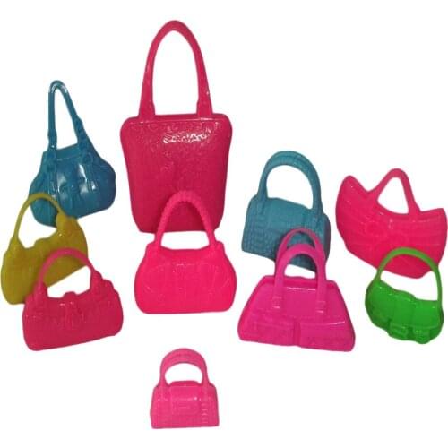 Generic 10pcs Assorted Pattern Fashion Doll Decor Accessories Dolls Handbags Random Color