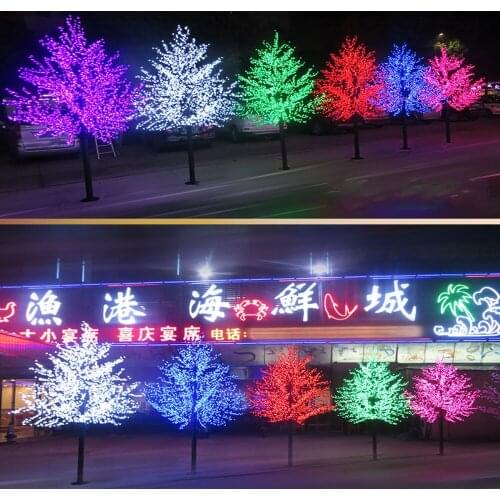 2M Height LED Artificial Cherry Blossom Tree Light Christmas Light1152pcs LED Bulbs 110 220VAC Rainproof Fairy Garden Decor