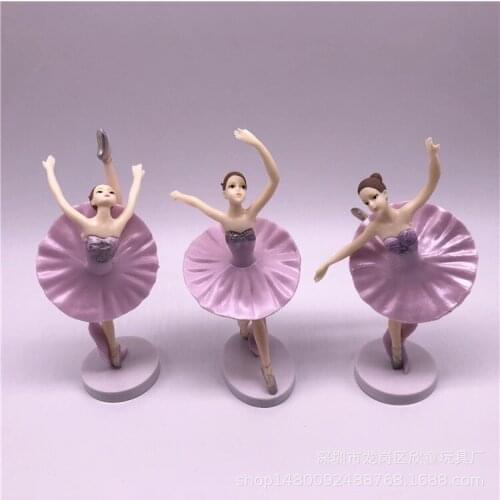 3pcs/set Elegant Ballet Girl Princess Cake Topper For Birthday Party Dessert Decoration Baby Shower Baking Supplies Love Gifts
