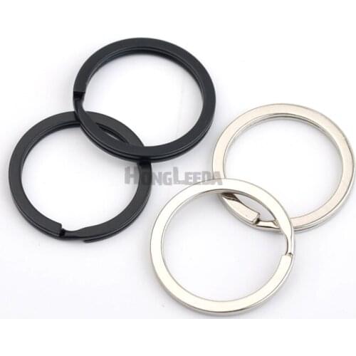 40pcs 23mm D ring buckle metal flat Iron Round split KeyRing Key Holder,Metal Keychain Accessories nickle,black R-002