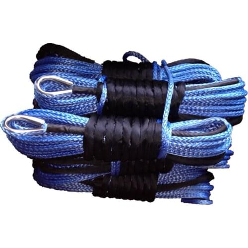 6mm*15m 12 strand off-road uhmwpe synthetic towing winch rope with sleeve and thimble for ATV/UTV/SUV/4X4/4WD