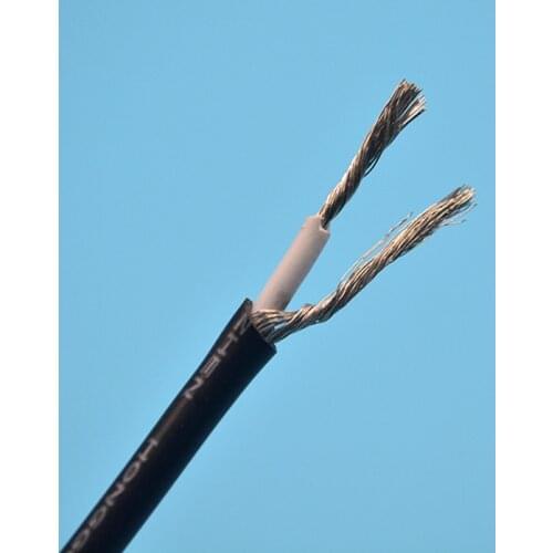 Free shipping 10/20M Black Audio signal Cable 18WG UL1185 Single core shielded wire 1 Core+1 Ground 0.75square