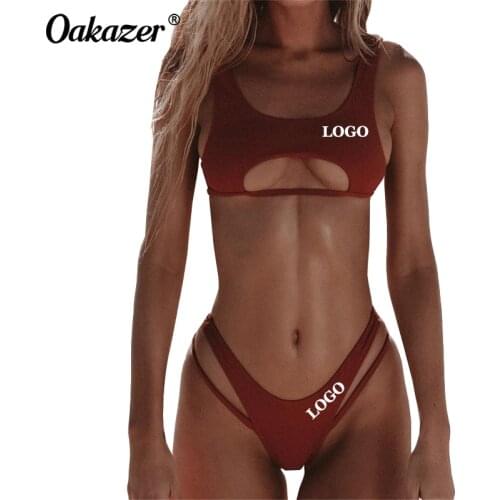 Oakazer Custom Logo Bikinis Sexy Women Swimwear Brazilian Bikini Push Up Swimsuit Beachwear Bathing Suit Biquini Bikini Set 2021