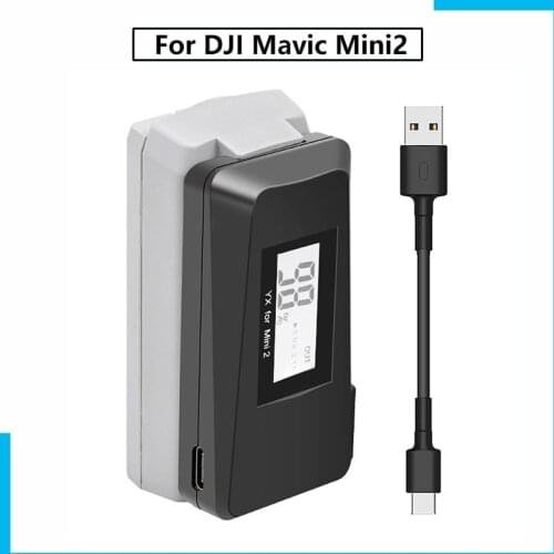 For DJI Mavic Mini 2 QC3.0 Fast Charger Battery USB Charging With TYPE C Cable LED charger For Mavic Mini 2 Drone Accessories