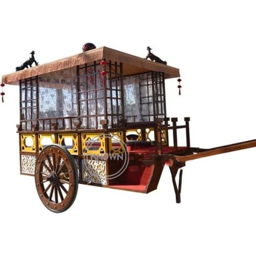 Horse Type Carriage China Style Cart Wedding Car For Bride Moving Wooden Material Colorful Can Be Customized For Whole Sale