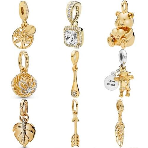 Diy Charm Shine Leaf Theodore Bear Family Tree Butterflies Ball Pendant 925 Sterling Silver Bead Fit Pandora Bracelet Jewelry