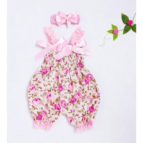 Newborn Girls Romper Toddler Baby Boys Girls Floral Romper Bodysuit Jumpsuit+Headband Set Outfit Baby Meisje Kleding Dropship