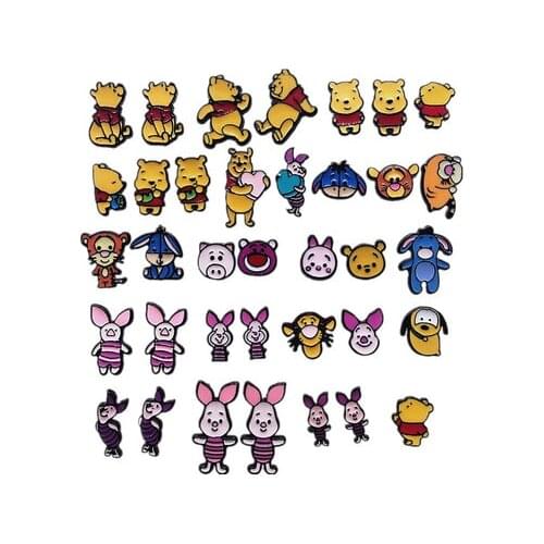 Disney Pooh Eeyore Piglet Fashion Anime Action Figures Cartoon Products Accessories Stud Earrings Girls Unisex Birthday Gifts