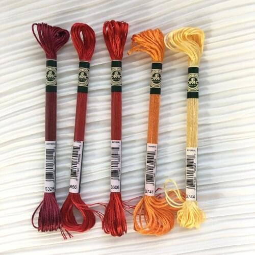 France original imported DMC silk French embroidery 1008F yellow and red