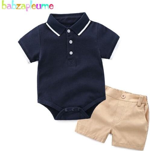 Baby Rompers Boys 2 Piece Set 3-24Months Wear Cotton Bodysuits+Shorts 2018 Summer Fashion Newborn Clothing Kids Outfits BC1736