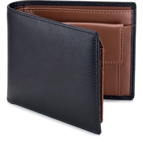 Men Wallet 3 Fold Short Designer Split Leather RFID Protection with Coin Pocket Male Casual Pocket Purse Credit Card Holder Bag