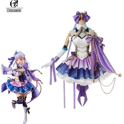 ROLECOS Re Life In A Different World From Zero Cosplay Costume Re Zero Emiria Cosplay Costume Halloween Women Dress Skirt Suit
