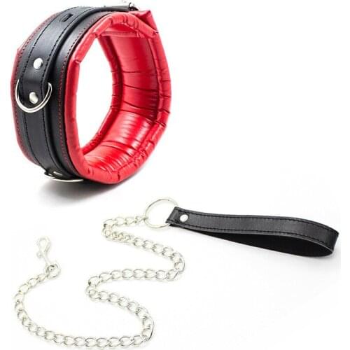 Leather Slave Dog Neck Collars Bdsm Bondage Erotic Fetish Soft Sponge Filling Collars Sex Toys For Women Man Couples Adult Games