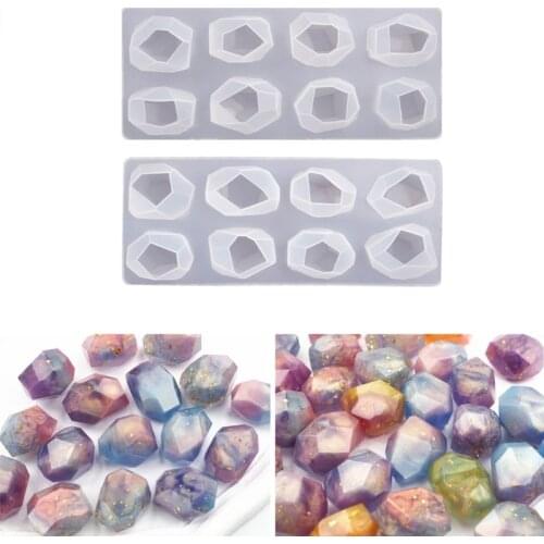13MC Irregular Geometric Section Crystal Ore Epoxy Resin Mold Stones Ornaments Mould