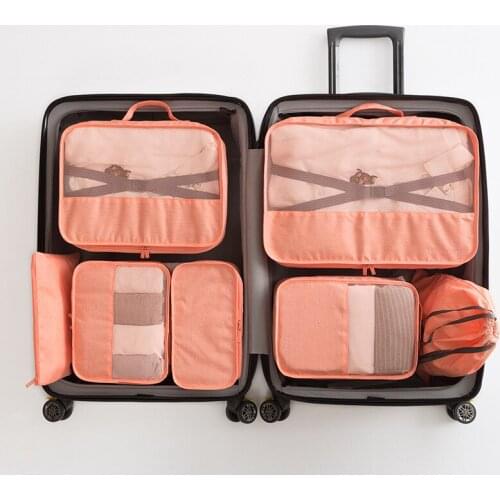 3SETS / LOT Unisex Travel Bags Sets Waterproof Packing Cube Portable Cloths Sorting Organizer Women Luggage Handbags