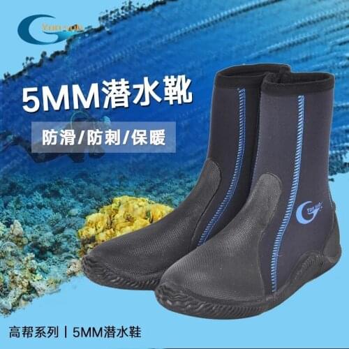 5MM Neoprene Scuba Vulcanization High Upper Diving Boots Anti-slip Adult Diving Boots Warm Fins Spearfishing Shoes