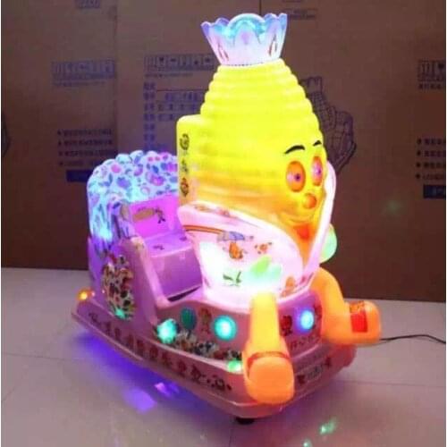 Plastic coin operated kiddie rides , swing machine-corn