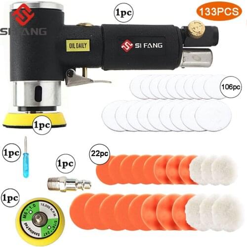 Air Sander Mini Pneumatic 2"/3" Grinding Machine Set for Car Polishing High Speed Buffer Dual Action Orbital Polisher+Sponge NEW