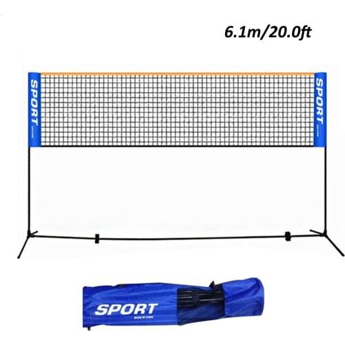 Portable Adjustable Badminton Net Rack Set Multi-function Volleyball Net Bracket Extending Net Rack with Folding Anti-rust Steel