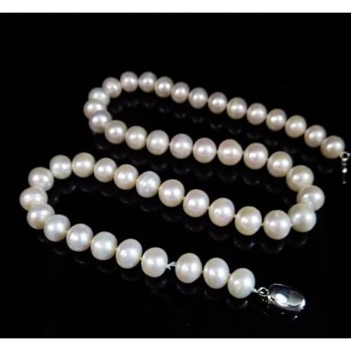 Certificated 100% Natural Freshwater Pearl Beads Necklace Classic Style Fine Jewelry For Women 0020