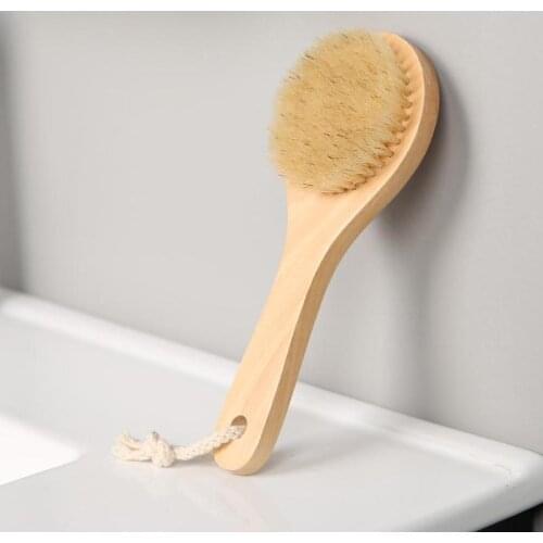 Bath Body Brush Soft body Rub brush Body Exfoliating Massage Natural Bristle Wood/Silicone for For Shower Body Cleaning