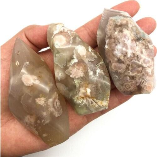 Cute Natural Snowflake Cherry Blossom Agate Flame Shape Quartz Crystal Agate Specimen Natural Quartz Crystals