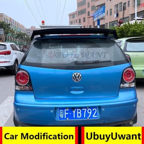 UBUYUWANT For Volkswagen Polo ABS Plastic Painted Color Exterior Car Rear Tail Wing Trunk Lip Spoiler 2005 2006 2007 2008 2009