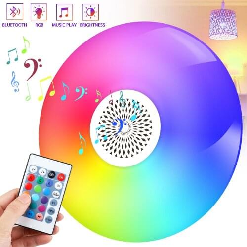 Smart RGB LED Bulb Wireless Bluetooth Speaker Music Playing Lamp ColorLed Light for Bar Party Stage Lighting Remote Control E27