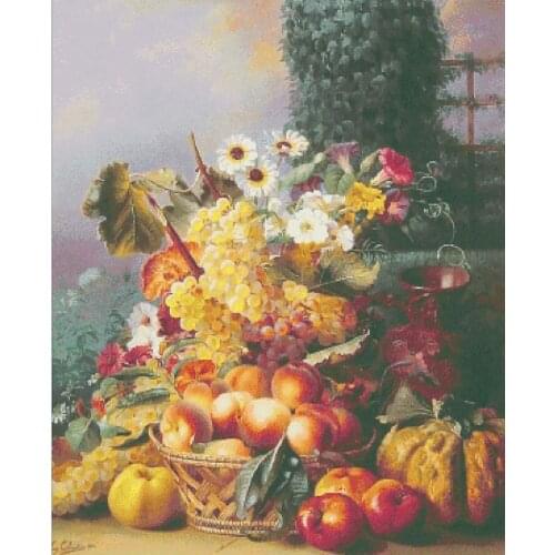 Harvest cross stitch package big bloom 18ct 14ct 11ct cloth cotton thread embroidery DIY handmade needlework
