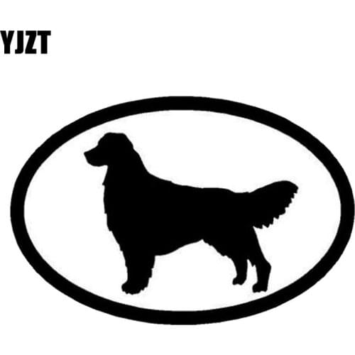 YJZT 15.2*10.1CM Retriever Golden Stylish Classic Motorcycle Car Decorative Accessories Cute Animal Stickers C6-1220