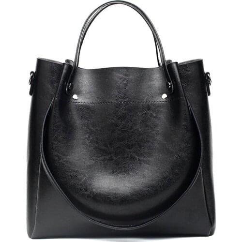 Handbags Women Oil Wax Leather Portable Bags 2019 Famous Brands Daybag Ladies Casual Messenger Shoulder Bags Tote Bag New C874