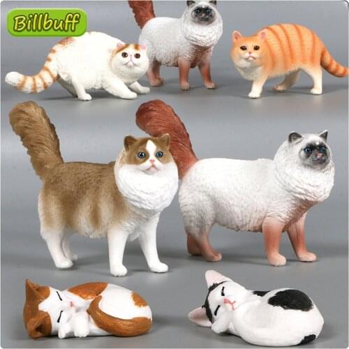1Pcs Simulation Family Pet Cat Toys Animal Solid Model Poultry Action Figure Decoration Model Educational Toys for children Gift