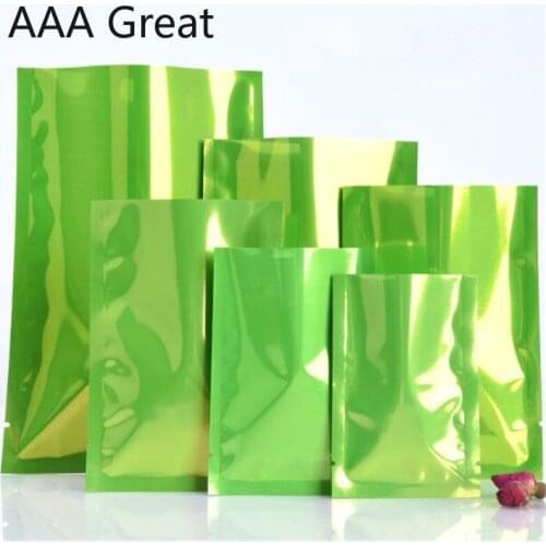100pcs/Lot Flat Aluminum Foil Vacuum Bag Mask Bags Food Candy Nuts Tea Green Powder Packaging Bag Pouches Food Storage Open Top