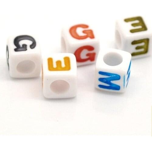 2200 pcs/lot Mixed Acyrlic Letter/ Alphabet Cube Beads 7x7mm(1/4"x1/4") Free Ship