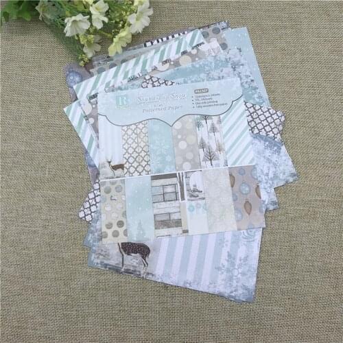 24 sheet 6"X6"Christmas snow fallof the flower patterned paper Scrapbooking paper pack handmade craft paper craft Background pad