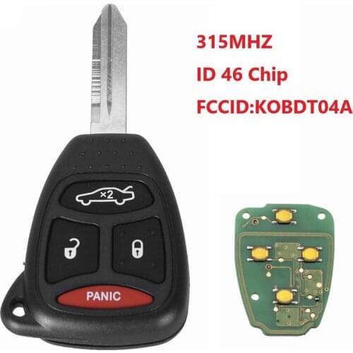 3+1Buttons Remote key 315Mhz ID 46 Chip For Dodge Dakota Durango Charger for Jeep Grand Cherokee Chrysler 300 key