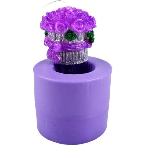 3D Silicone Candle Mold a Bunch of Flower Shaped Craft Handmade Soap Mould