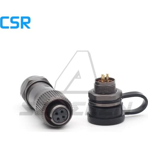ST12 series 4 pin Screw waterproof connector male female , M12 Aviation plug socket round connector 4pin ip67