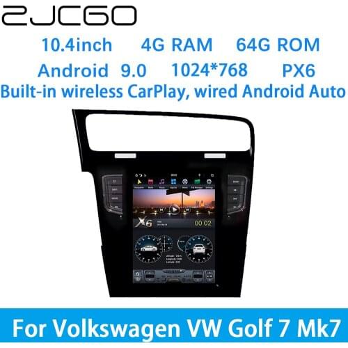 ZJCGO Car Multimedia Player Stereo GPS DVD Radio Navigation Android Screen System for Volkswagen VW Golf 7 Mk7 2014~2020
