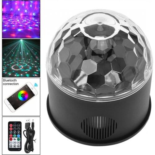 Bluetooth + Speaker 9W 9 Colors USB LED Magic Ball Projector Stage Lights Support Wireless Phone Connection with Sound Control