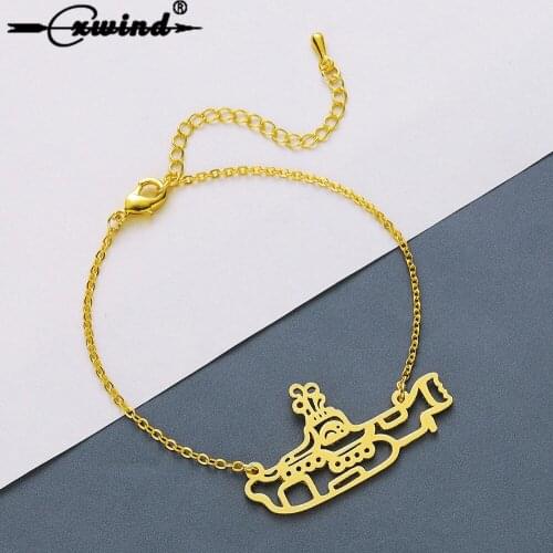Cxwind Fashion Submarine Charm Bracelets & Bangles for Women Men Handmade Sea Navy Submarine Bracelet Cuff Jewelry Wholesale