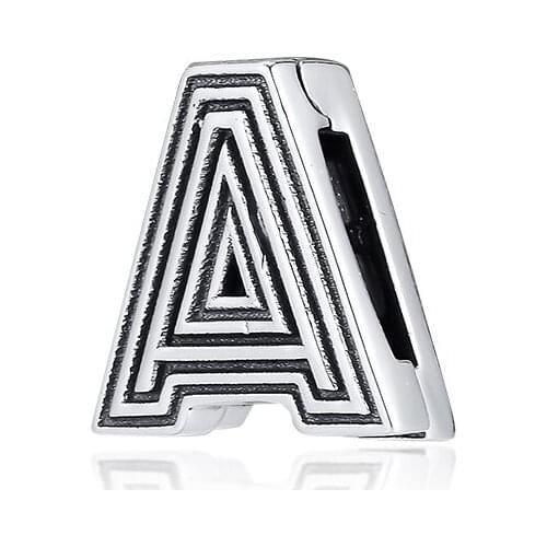 CKK Letter A Clip Charm Silver 925 Sterling Alphabet Beads for Jewelry Making fit Reflexions Bracelet Necklace DIY 2C085A