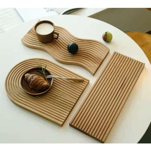 Cutelife Ins Nordic Table Wooden Coffee Tray Wine Food Cake Kitchen Storage Tray Organizer Jewelry Serving Tray Decoration Home