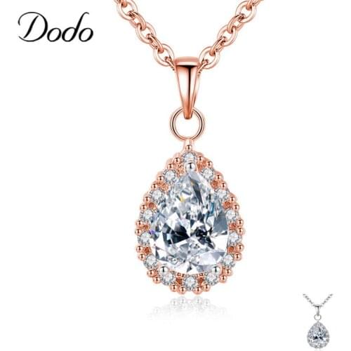 Geometric Water Droplets Fashion Dress Necklace For Woman Gift Necklace Angel Tear Pendant Clavicle Female Crystal Jewelry N294