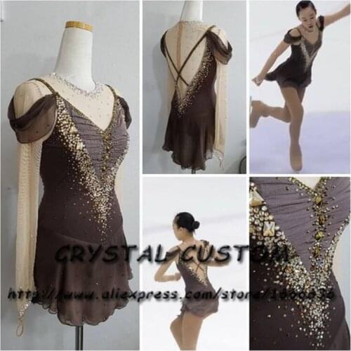 Crystal Custom Figure Skating Dress Girls New Brand Ice Skating Clothes For Competition DR4703