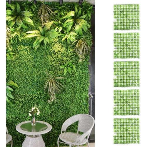 5Pcs 23X23X2cm Artificial Plant Wall Simulation Grass Lawn For Indoor Outdoor Background Decoration Backdrop Turf Grass